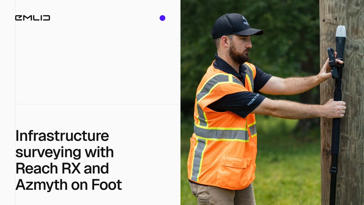 From 20 minutes to survey each power pole to a 30-second workflow. All with an iPhone camera, Azmyth on Foot app, and Reach RX. RTK-accurate images are pulled straight to a GIS platform. Proven at scale with cm-level accuracy. Full article: 
blog.emlid.com/azmyth-x