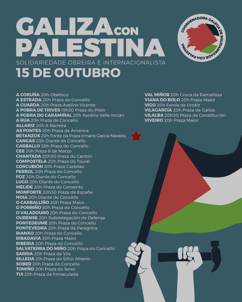 A denuncia do xenocidio continua. Vémonos este xoves en praza de galicia. #FreePalestineGaza