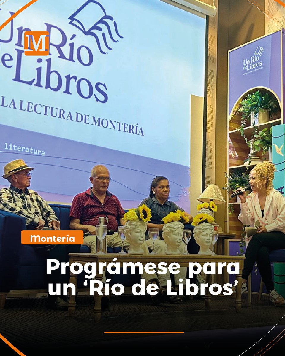 #Montería | Montería se prepara para sumergirse en las letras: del 15 al 19 de octubre se vivirá una nueva edición de la Feria de Lectura Un Río de Libros, un espacio que invita a disfrutar de la literatura, el arte y la cultura.

MIÉRCOLES 15 DE OCTUBRE

2:30 – 4:30 p. m. — De