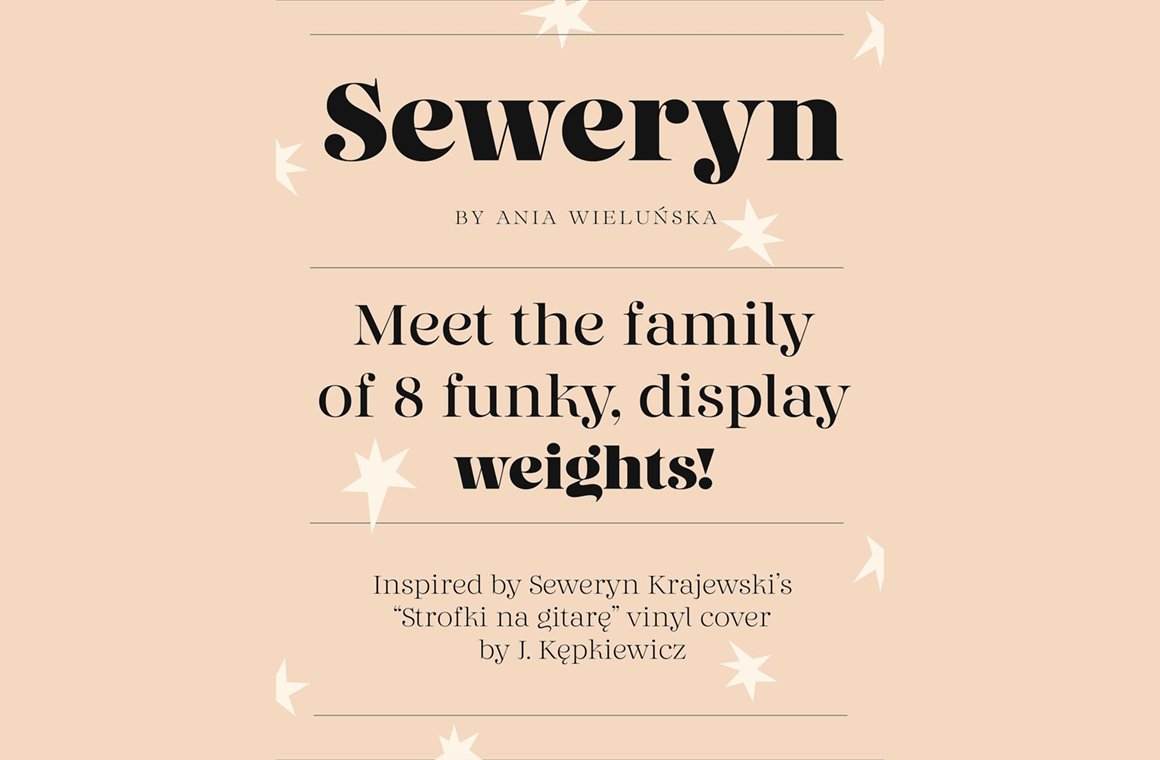 typecache's tweet image. [New Font Release] Cap­i­tal­ics War­saw Type Foundry released Sew­eryn designed by Ania Wieluńs­ka. typecache.com/news/6538/ #typecache