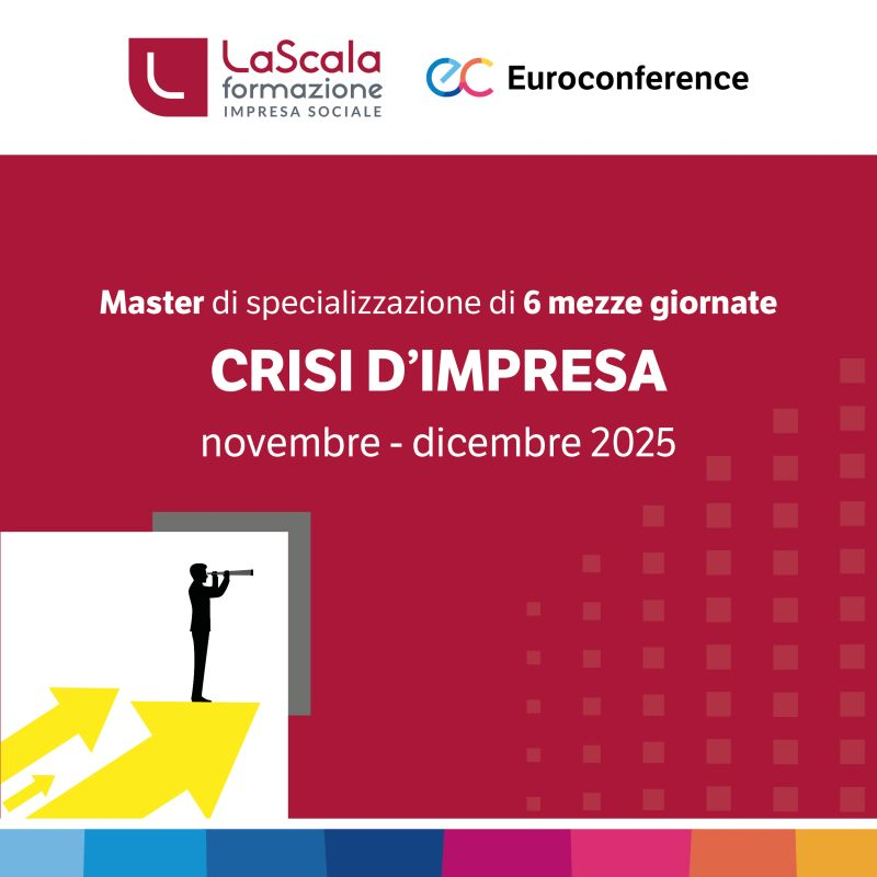 Lascalaw's tweet image. In partenza il Master “Crisi d’impresa” ideato per commercialisti e avvocati da La Scala Formazione insieme ad Euroconference iusletter.com/news/in-parten…