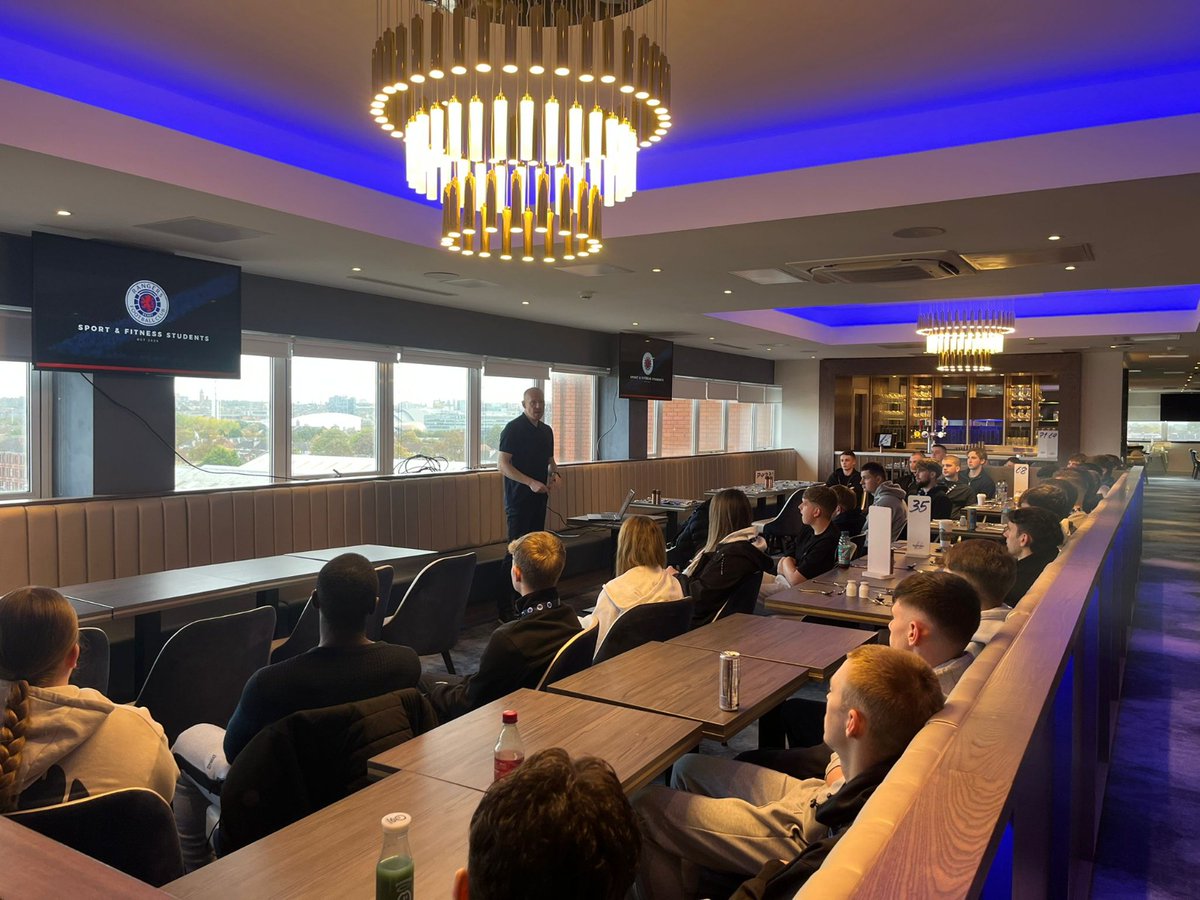 ⚽👏 Inspiring talk from Donald Gillies, Managing Director of Rangers Women, giving our BSc (Hons) Sport &amp; Fitness students an inside look into his journey and all things Women’s &amp; Girls’ football at Rangers Football Club!

📲 Learn More | rng.rs/46RI0AM