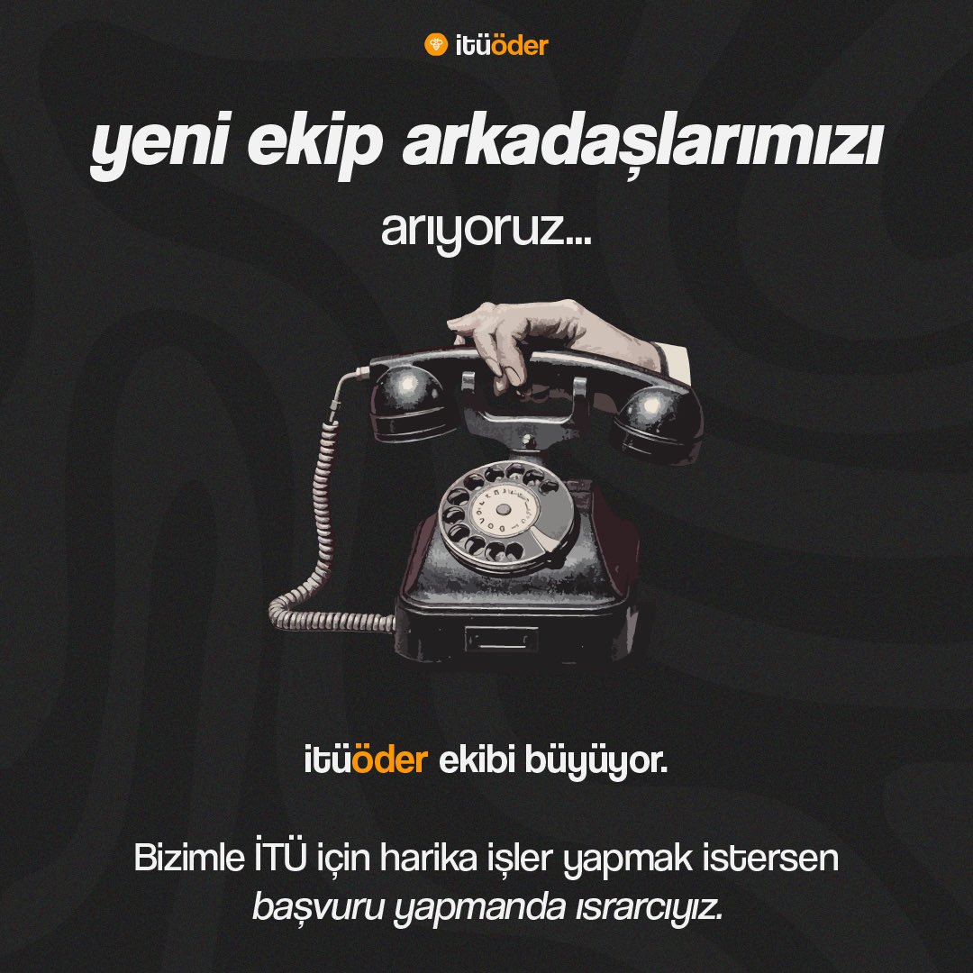 itüöder ekibi büyüyor🚀 Eğer sen de beraber İTÜ’de iz bırakmak, gönüllü olarak projelere katkı sağlamak ve öğrencilik hayatını geliştirecek fikirlerini hayata geçirmek istersen başvuru formunu doldurmayı unutma. Hem kendine hem de ekibe çok şey katacağından eminiz🧡

📋Başvuru