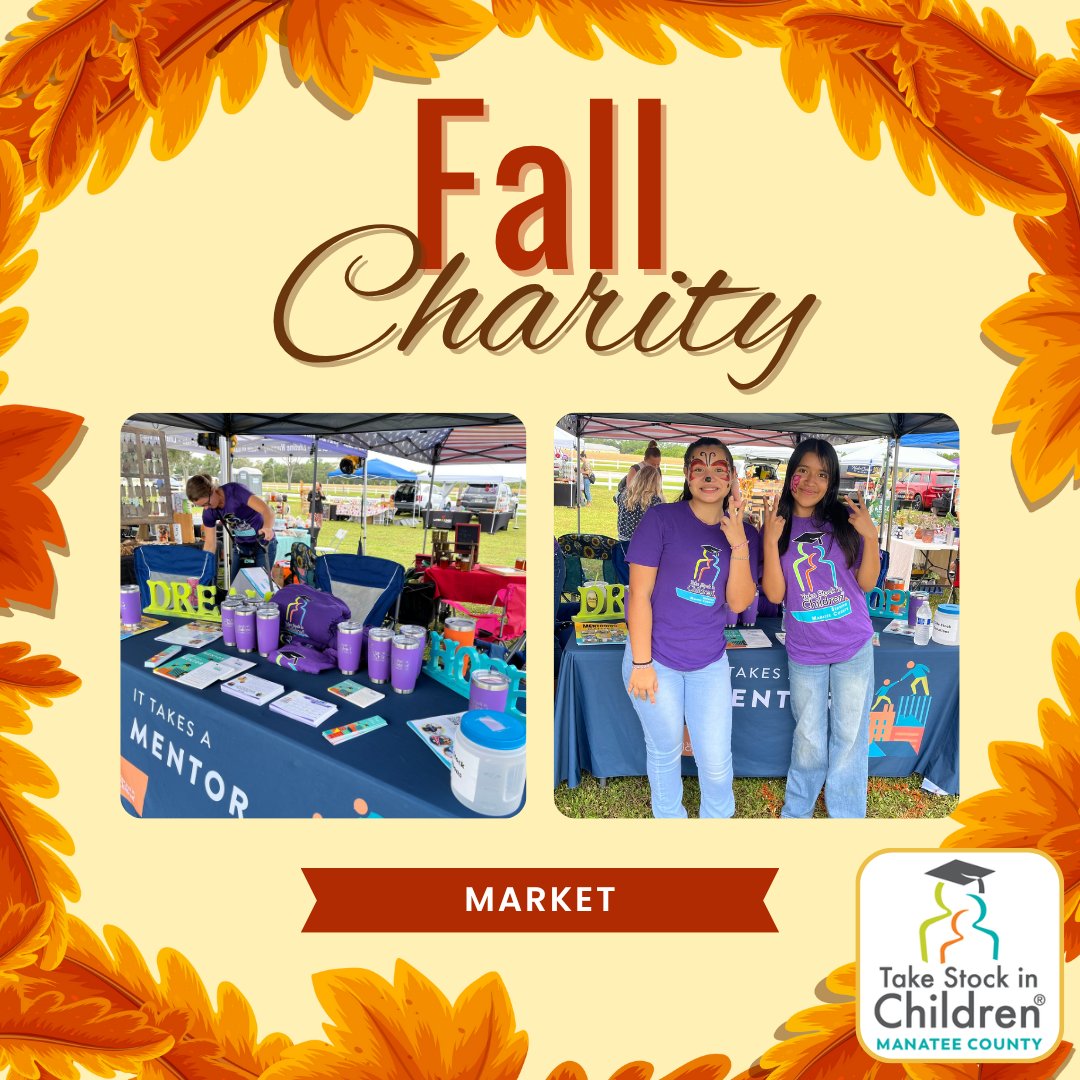 TakeStockManatee (@tsicmanatee) on Twitter photo Weโre so grateful to the Fall Charity Market, this past weekend, for their generosity and support of #TSICManatee. Your partnership helps us empower local students through mentorship, college readiness, and scholarships. Donate at bit.ly/TSICMdonate Weโre so grateful to the Fall Charity Market, this past weekend, for their generosity and support of #TSICManatee. Your partnership helps us empower local students through mentorship, college readiness, and scholarships. Donate at bit.ly/TSICMdonate