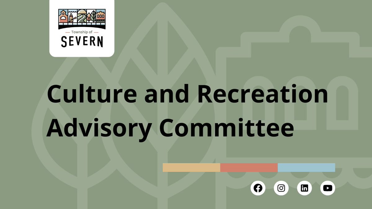 Township of Severn (@severntownship) on Twitter photo ๐ณ Severn's Culture & Recreation Advisory Committee advises Council on recreational programs & services. The next virtual meeting is Oct 14 at 7 PM. 
Agenda items incl: โ
staff reports โ
2026 Capital Plan priorities 2026 ๐ฅ๏ธWatch the #livestream at: severn.ca.civicweb.net. ๐ณ Severn's Culture & Recreation Advisory Committee advises Council on recreational programs & services. The next virtual meeting is Oct 14 at 7 PM. 
Agenda items incl: โ
staff reports โ
2026 Capital Plan priorities 2026 ๐ฅ๏ธWatch the #livestream at: severn.ca.civicweb.net.