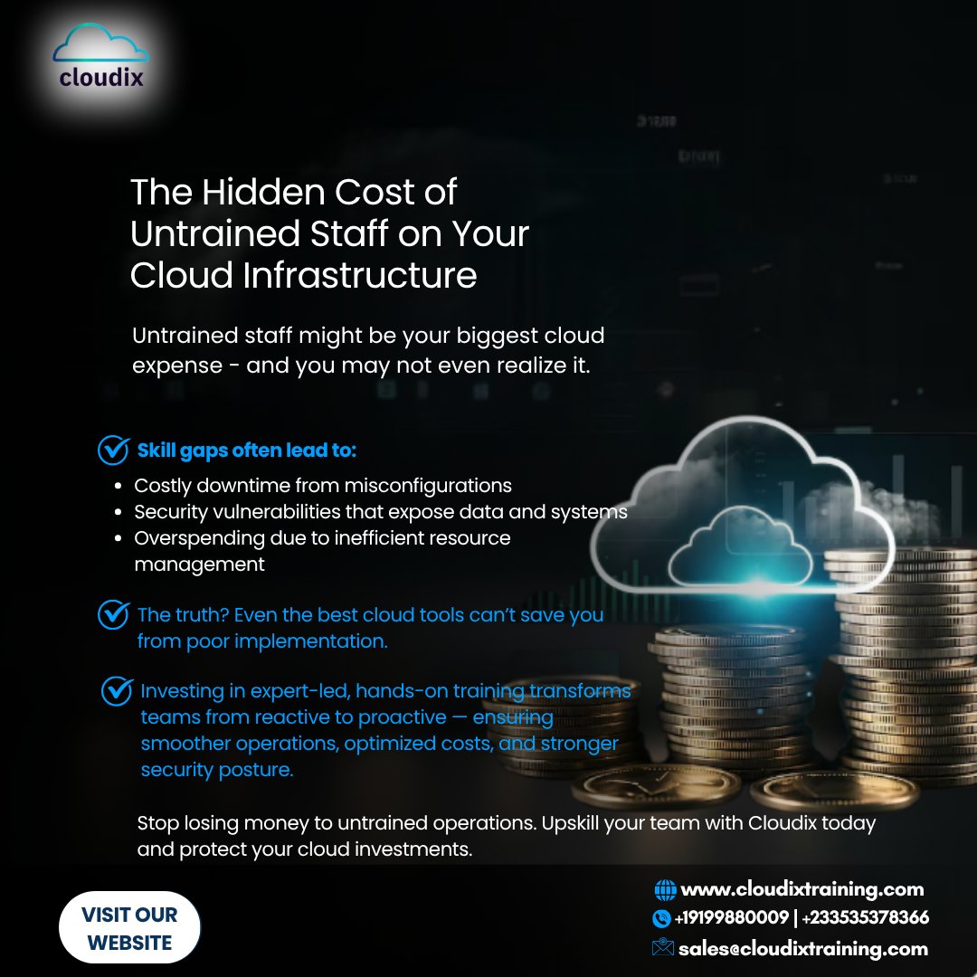 CloudixT's tweet photo. Stop losing money to untrained operations. Upskill your team with Cloudix today and protect your cloud investments.
#CloudTraining #CloudSecurity #EnterpriseUpskilling #CloudComputing #Nutanix #AWS #RedHat #PaloAlto #CloudROI #TeamTraining #cloudixtraining #seyitinubuat40 https://t.co/dtYxBnHq5v