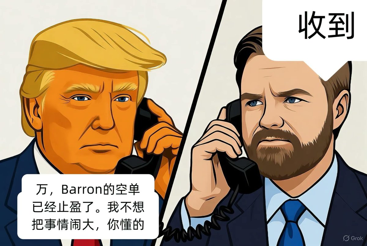 Jammmbb's tweet image. 在演你呢！家人们看懵了！特朗普这操作比翻书还快，前几天刚放狠话要对中国商品加100%关税，转头就改口“不想伤害中国”，完美诠释啥叫“TACO”——“特朗普总临阵退缩”。

10号还在社交媒体上炸毛，说要靠加税反击稀土管制，结果才硬气一天，12号就画风突变，连副总统万斯都出来打圆场