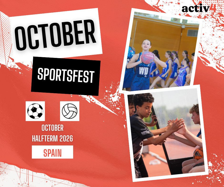It’s nearly October half-term, the perfect time to start planning your school’s 2026 SportsFest tour! 
Experience a week of coaching, competition &amp; entertainment under the Spanish sun.
Let’s make half-term unforgettable! Find out more today #OctoberSportsFest2026