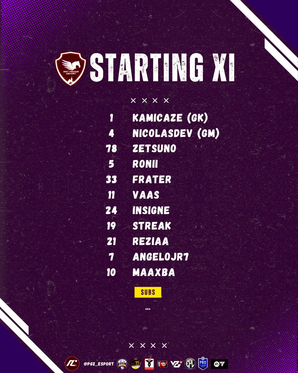 PGZesport's tweet image. #11Lineup #MGTPEGAZE #PROCLUB 
👔 @Nicolasdev95 

📋 Programme :
➡️ @VPGFrance_ @SwissVPG  

#OnlyForProPlayers #PGZ @_xKun @easportsfcfr