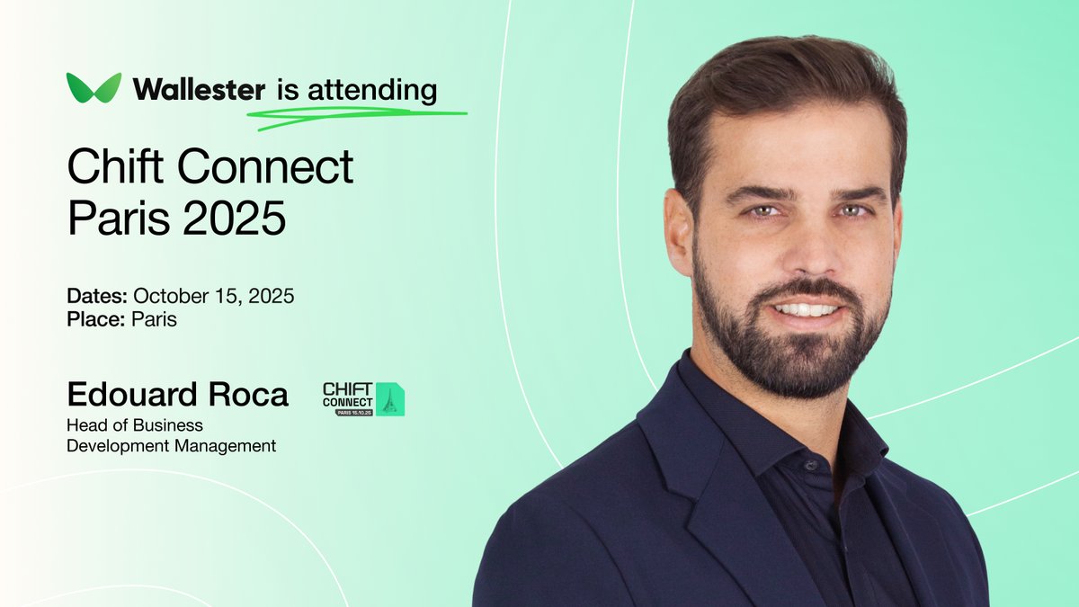 Wallester (@wallester_com) on Twitter photo #Wallester is going to #ChiftConnect Paris 2025 🇫🇷
On 15 Oct, Edouard Roca (Head of Business Development) is joining other SaaS & fintech leaders to explore how AI, e-invoicing and smarter integrations are reshaping how products connect and grow.
🤝 Rendez-vous à Paris! #Wallester is going to #ChiftConnect Paris 2025 🇫🇷
On 15 Oct, Edouard Roca (Head of Business Development) is joining other SaaS & fintech leaders to explore how AI, e-invoicing and smarter integrations are reshaping how products connect and grow.
🤝 Rendez-vous à Paris!