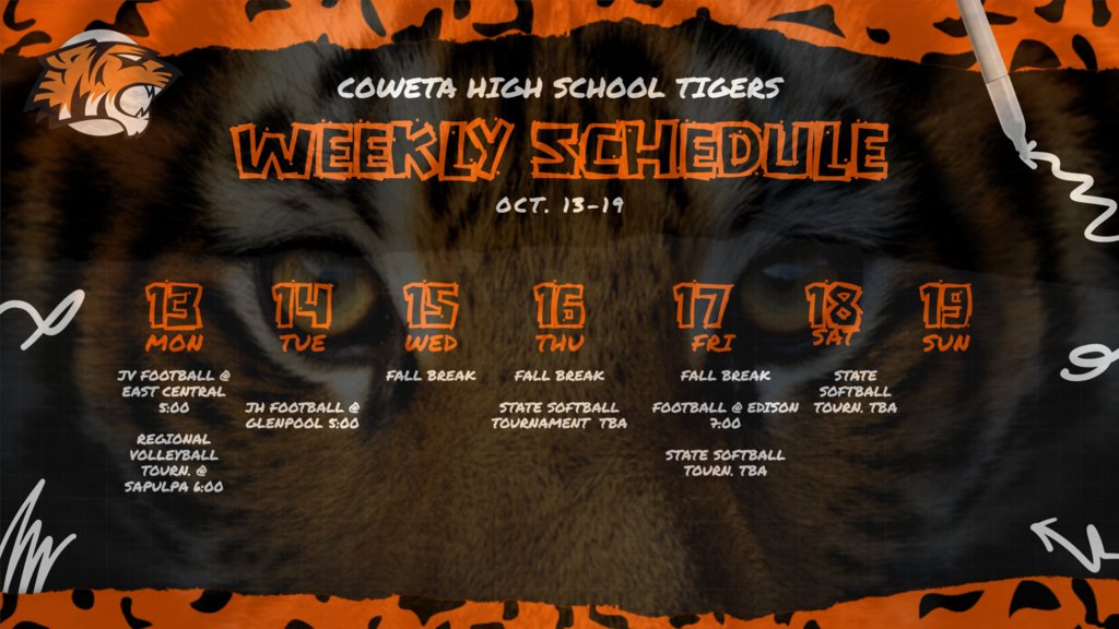 Weekly Athletic Schedule