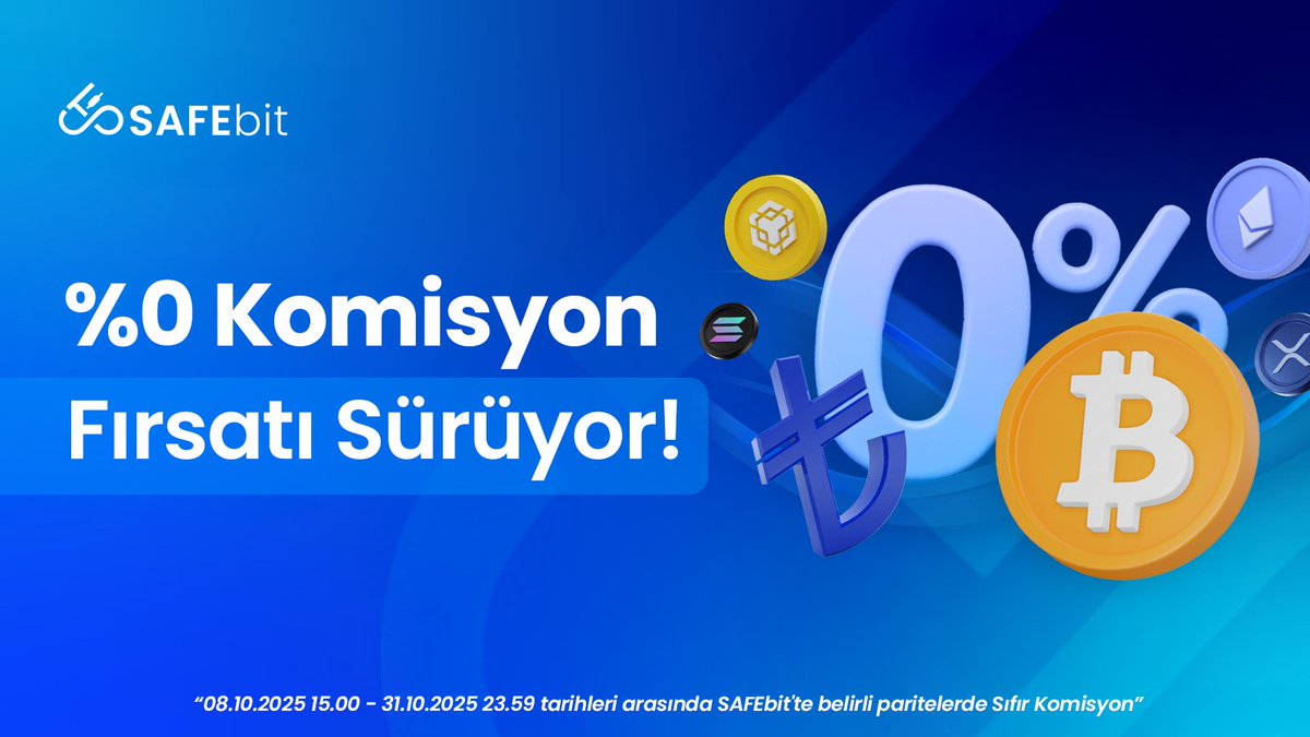 🚀 SAFEbit’te %0 komisyon fırsatı devam ediyor.

📌 Belirli paritelerde Sıfır Komisyon kampanyamızdan yaralanmak için detayları inceleyebilirsiniz:

👉 bit.ly/47lj98l