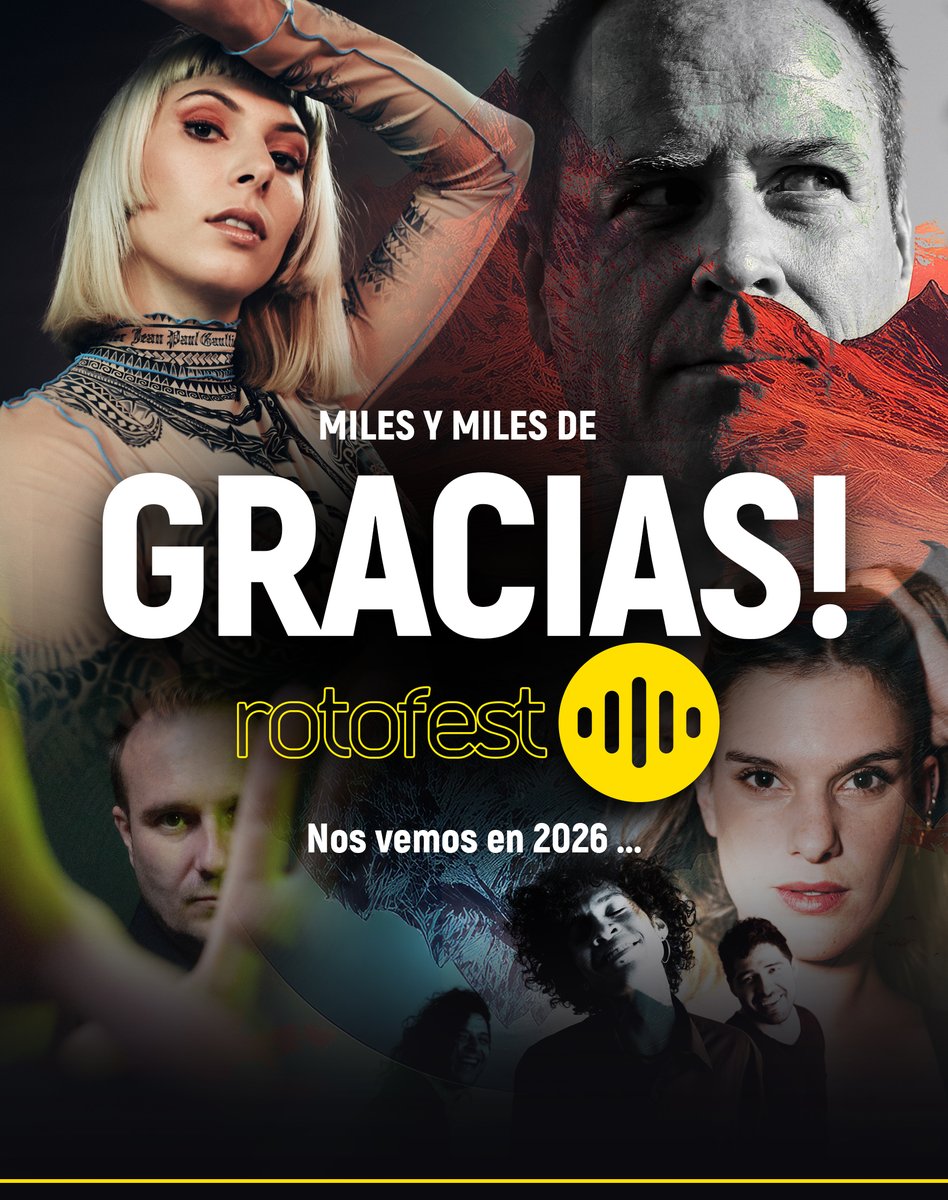 Rotofest's tweet image. MILES Y MILES DE GRACIAS 🙌
3 días, 4 eventos y miles de almas vibrando al máximo 💫
Un solo sentimiento: #ROTOFEST ⚡
🎚️Se vienen los 4 talleres gratuitos:
CD Players · Tornamesas · Producción · Masterización
Cerramos una edición inolvidable y ya vamos por el 2026 🚀
#Rotofest