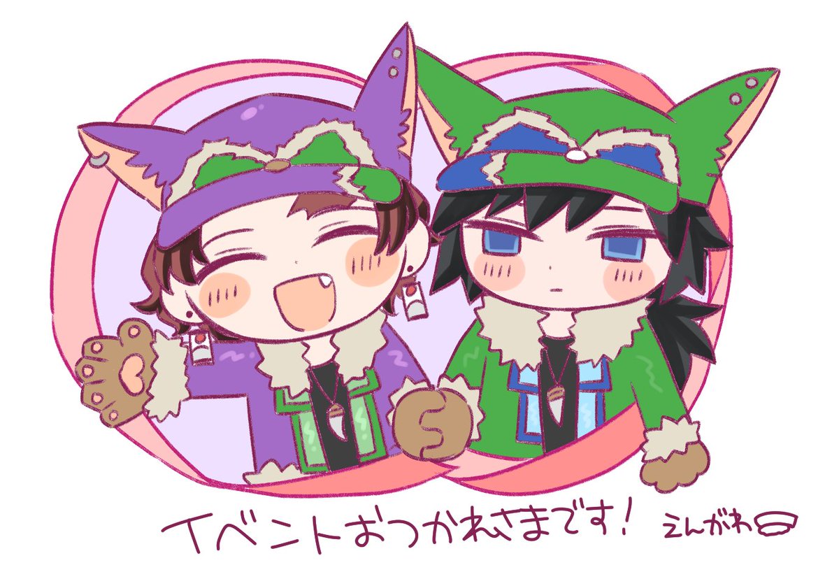 差し入れにつけてたシールの絵です！（※炭義）イベント本当にお疲れ様でした…！