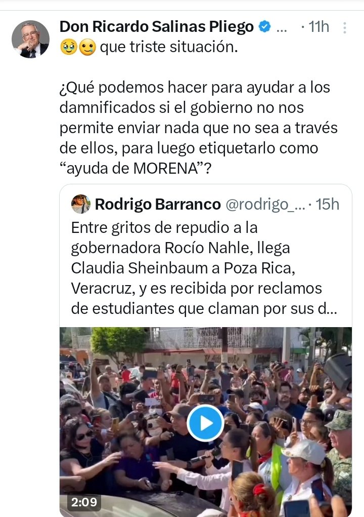 Chescan4's tweet image. Hay 2 tipos de millonarios:
–Salinas Pliego: el gobierno no me permite enviar nada. 

–DON Carlos Slim: iniciamos la entrega de 30 toneladas de ayuda y 6 plantas potabilizadoras...