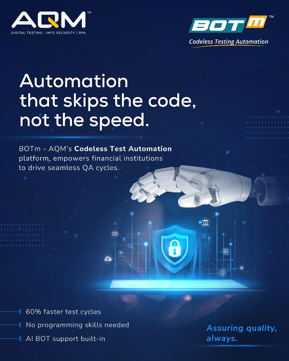 Botm_Testing's tweet image. Stronger Together: AQM + BOTm
In today’s digital world, security isn’t optional - it’s essential.
Our Cybersecurity Testing, powered in collaboration with BOTm Testing, ensures your applications are safe from threats, vulnerabilities, and breaches.
.
.
#CyberSecurity #AQM #BOTm
