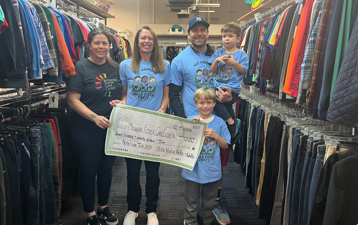 Such a rewarding experience being able to give a donation to the Michigan Foster Care Closet! 

That's a wrap on the first annual Bella Vista Trot! 

#BVTrot