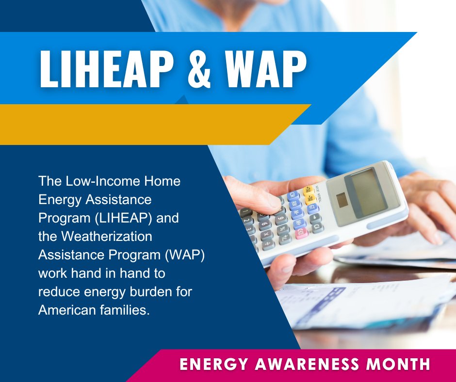CAPartnership's tweet image. The Low-Income Home Energy Assistance Program (#LIHEAP) and the #Weatherization Assistance Program (WAP) work hand in hand to reduce energy burden for American families. #EnergyAwarenessMonth #WeatherizationWorks #WxDayOct2025