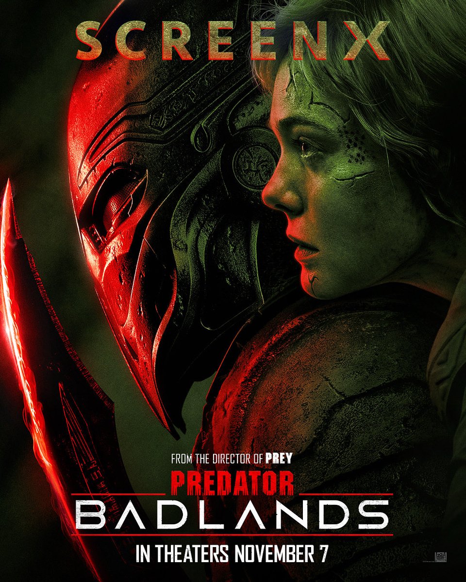 Predator's tweet photo. The exclusive @screenxusa art for Predator: Badlands. Get tickets now. In theaters November 7. https://t.co/2NOJR0TlF1