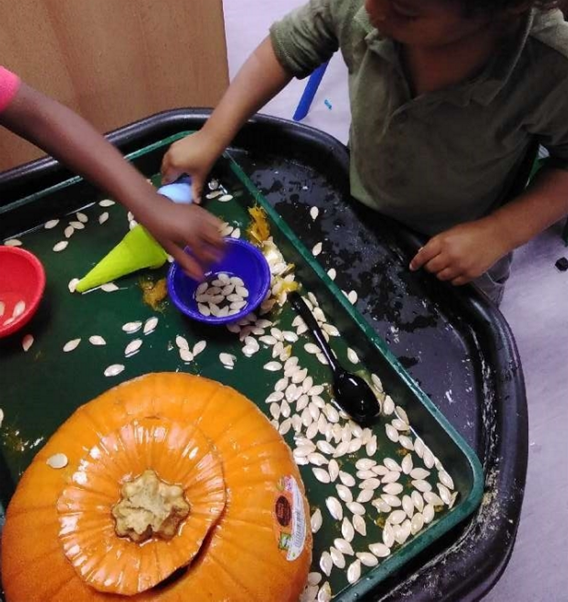 JancettGroup's tweet image. Our Ross Road nursery children's Core book is Pumpkin Soup and the children have been exploring a pumpkin in their messy play, cutting it open and looking and feeling inside of it! #messyplay #corebook #nursery #earlyyears #wallington #carshalton