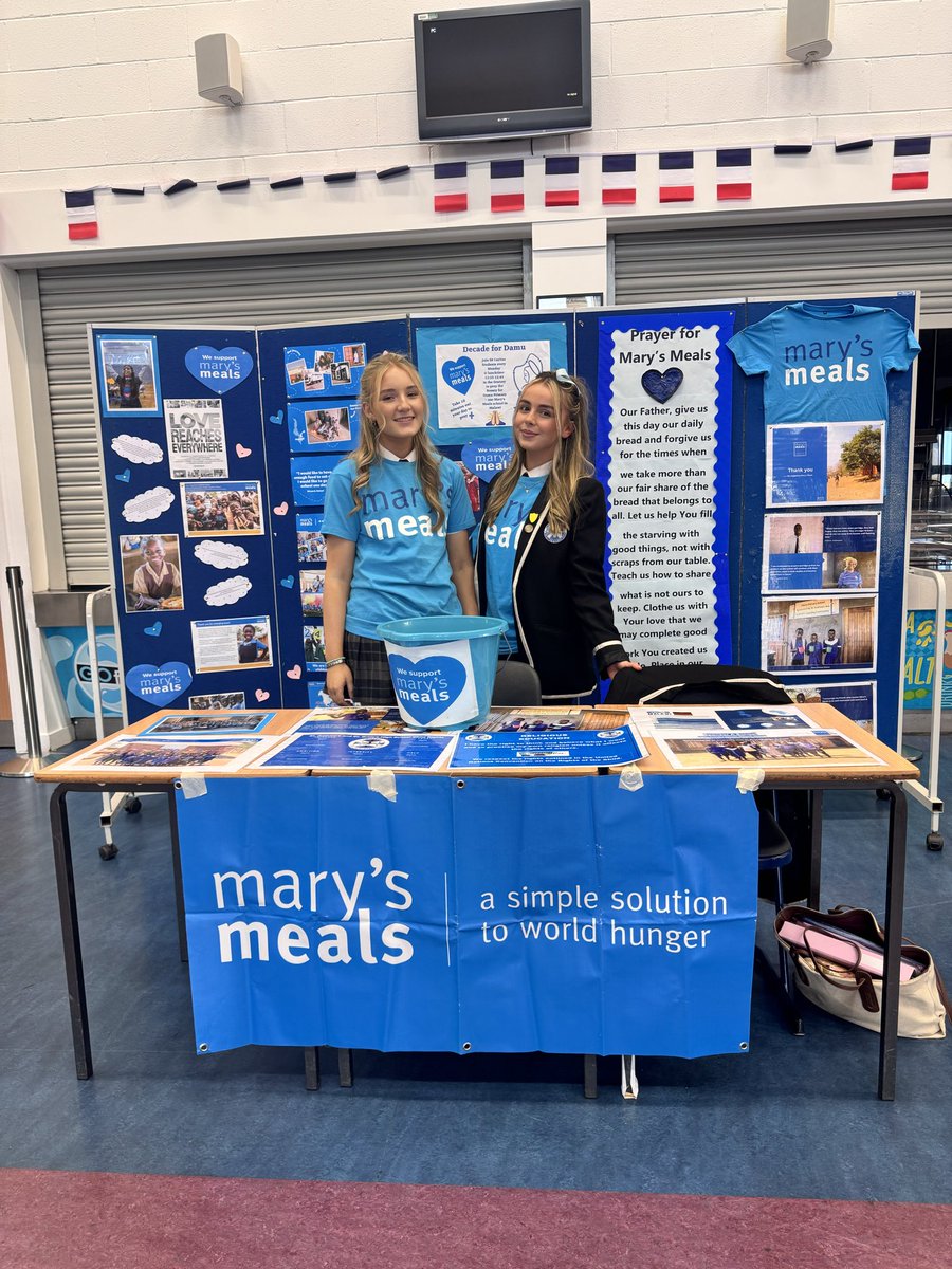 SASB_RMCE's tweet photo. A lovely week for all @sasbhighschool caritas. Praying the rosary for peace on Tuesday led by the lovely Annmariya and Teagan; Sophie and Darcy showcasing our work for @MarysMeals at S1 parents’ evening and another Caritas Cafe at Our Lady of Lourdes on Sunday 🙏🙏 God is good 🙏 https://t.co/4s9ZPuMJp2