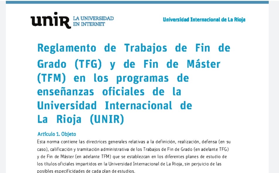 Hace ya algunos años, estaba del otro lado de la pantalla defendiendo mi TFG, ahora soy yo el que evalúa y el que ve los nervios, y los miedos, del alumnado en sus defensas.

¡Qué responsabilidad!

Mucha suerte a tod@s.
<a href="/UNIRuniversidad/">Universidad Internacional de La Rioja (UNIR)</a>