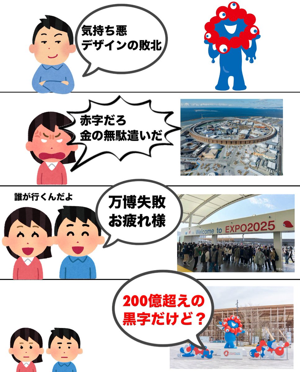 Akikun1124's tweet photo. 万博反対派の末路 https://t.co/srQoCoSCug