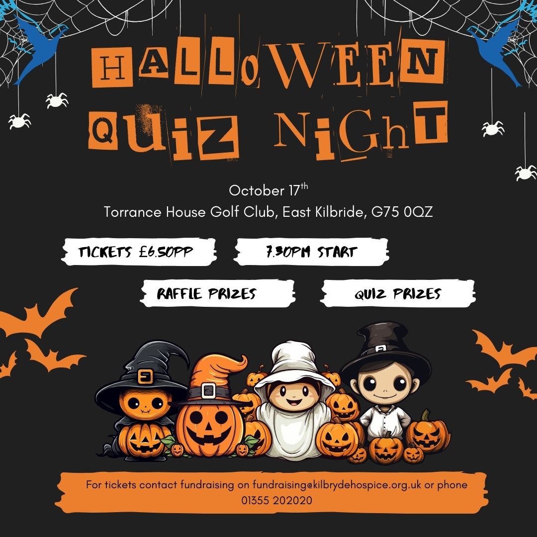 🎃📷 Ready for a frightfully fun night? Join us tomorrow for our Halloween Quiz Night at Torrance House Golf Club, EK! 📷 Spooky vibes guaranteed!  📷kilbrydehospice.org.uk/events/quiz-ni…