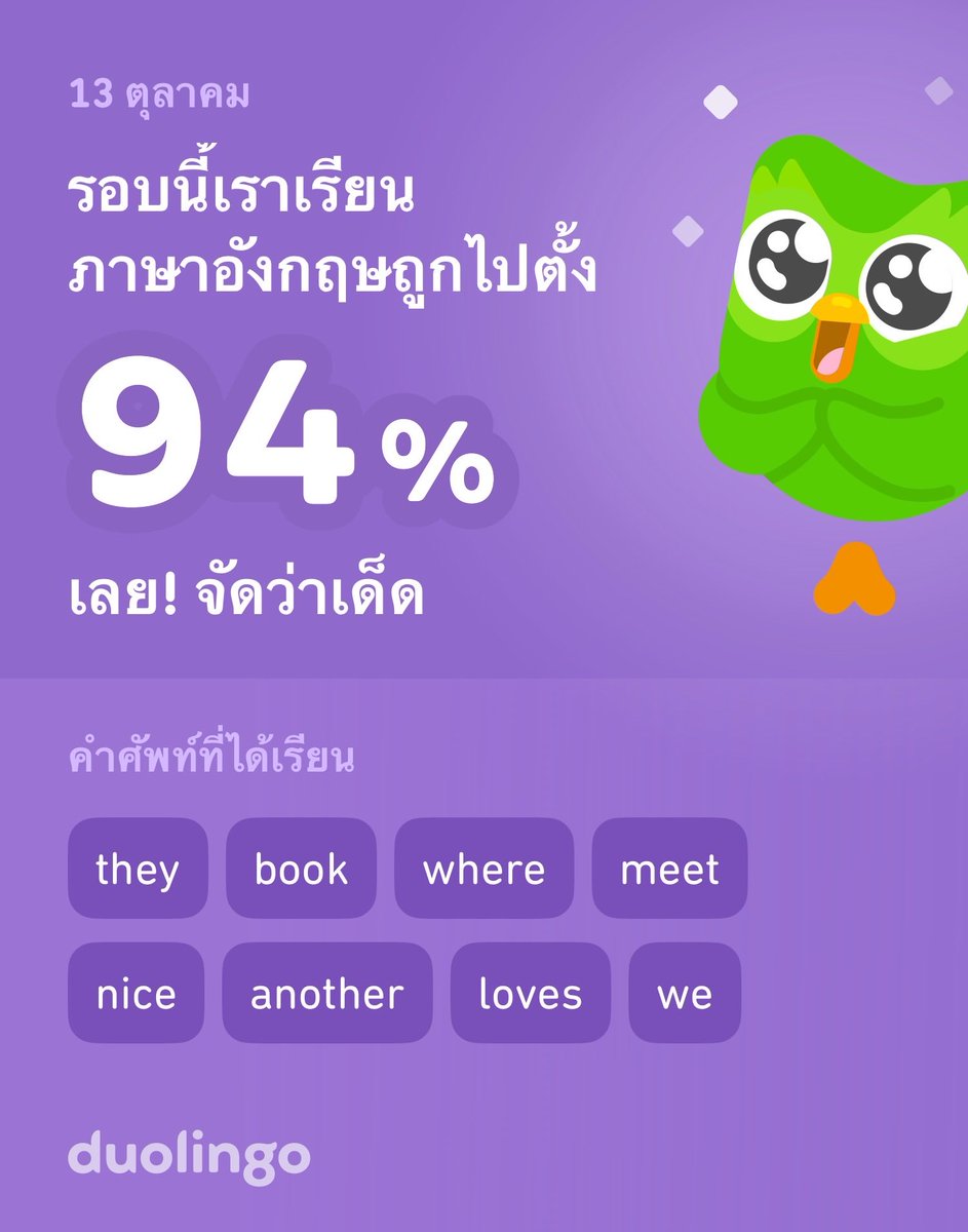 XisuryK's tweet photo. เรากำลังเรียนภ⁠า⁠ษ⁠าอั⁠ง⁠ก⁠ฤ⁠ษกับแอป Duolingo อยู่นะ! สนุกด้วย ฟรีด้วย แนะนำเลยเพราะได้ผลดีจริง https://t.co/IYwFiabb4n