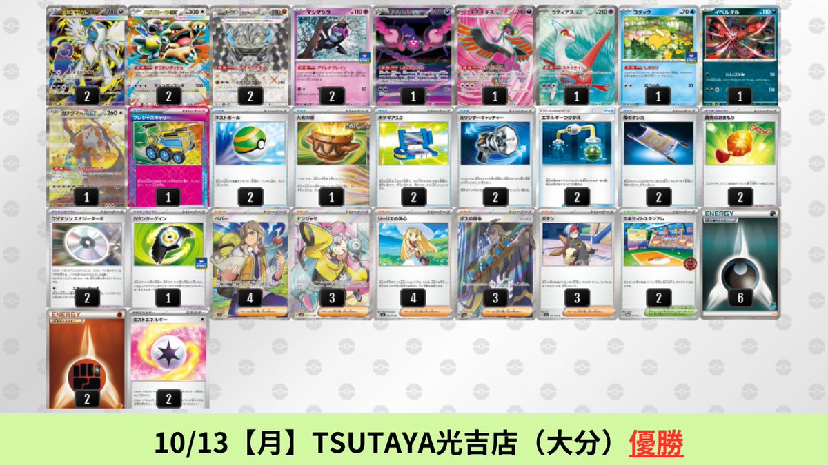 pokeca_book's tweet photo. インフェルノX環境
メガアブソルexのシティリーグ優勝デッキを掲載しました。

【メガアブソルex】環境デッキレシピまとめ https://t.co/keiZXP9gYi https://t.co/5xmZTkSD6x