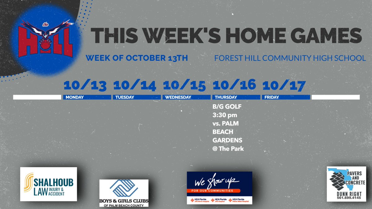 We have a light week of home games as Volleyball and Bowling head to their District and County Championship matches! Catch Golf at home and Football travels to Santaluces.