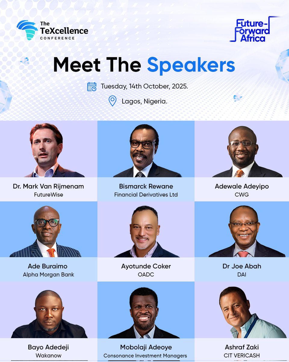 obikoyaemmanue1's tweet photo. Joe Abah, Adewale Adeyipo, and several thought leaders and innovators to speak at the 2025 
#TheTexcellenceConference where discussions about the continuous development around tech, innovation among others in Africa will take centre stage https://t.co/i096XvHzJ1