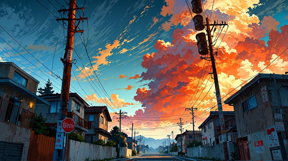 nightgalaxx's tweet photo. Chasing sunsets in anime form 🌆🧡 Where reality meets imagination.
#AIart #bluskyart #eveningsky #sky #animejapan https://t.co/vWkOlOgITp