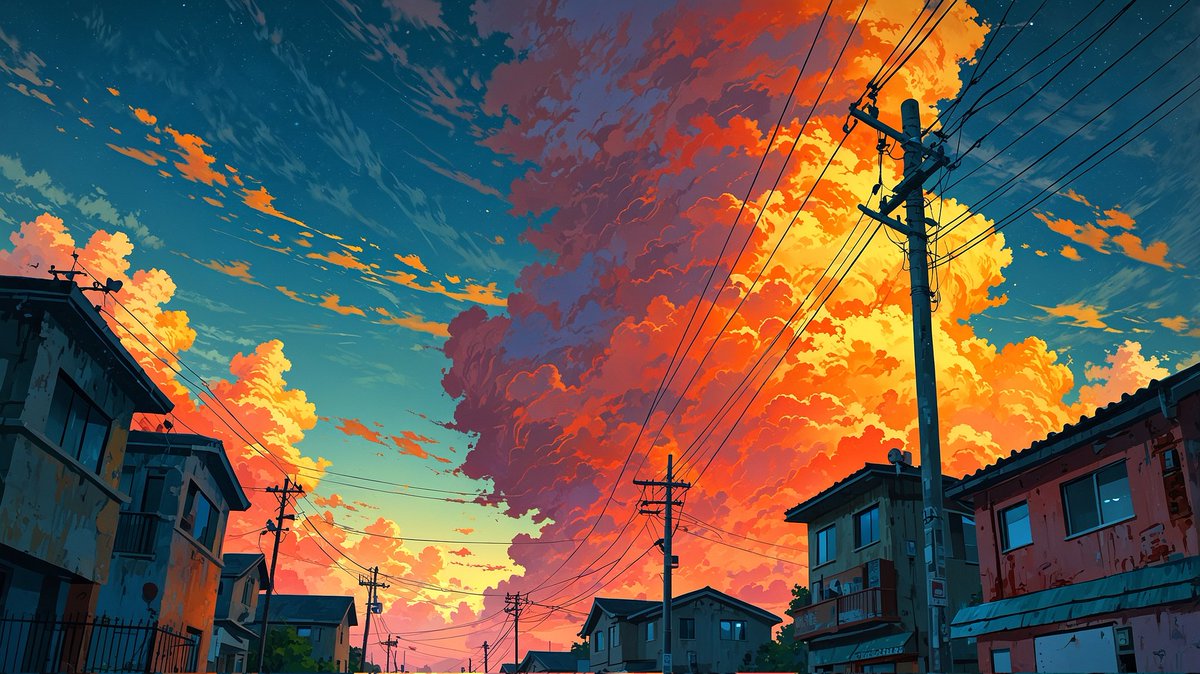 nightgalaxx's tweet photo. Chasing sunsets in anime form 🌆🧡 Where reality meets imagination.
#AIart #bluskyart #eveningsky #sky #animejapan https://t.co/vWkOlOgITp