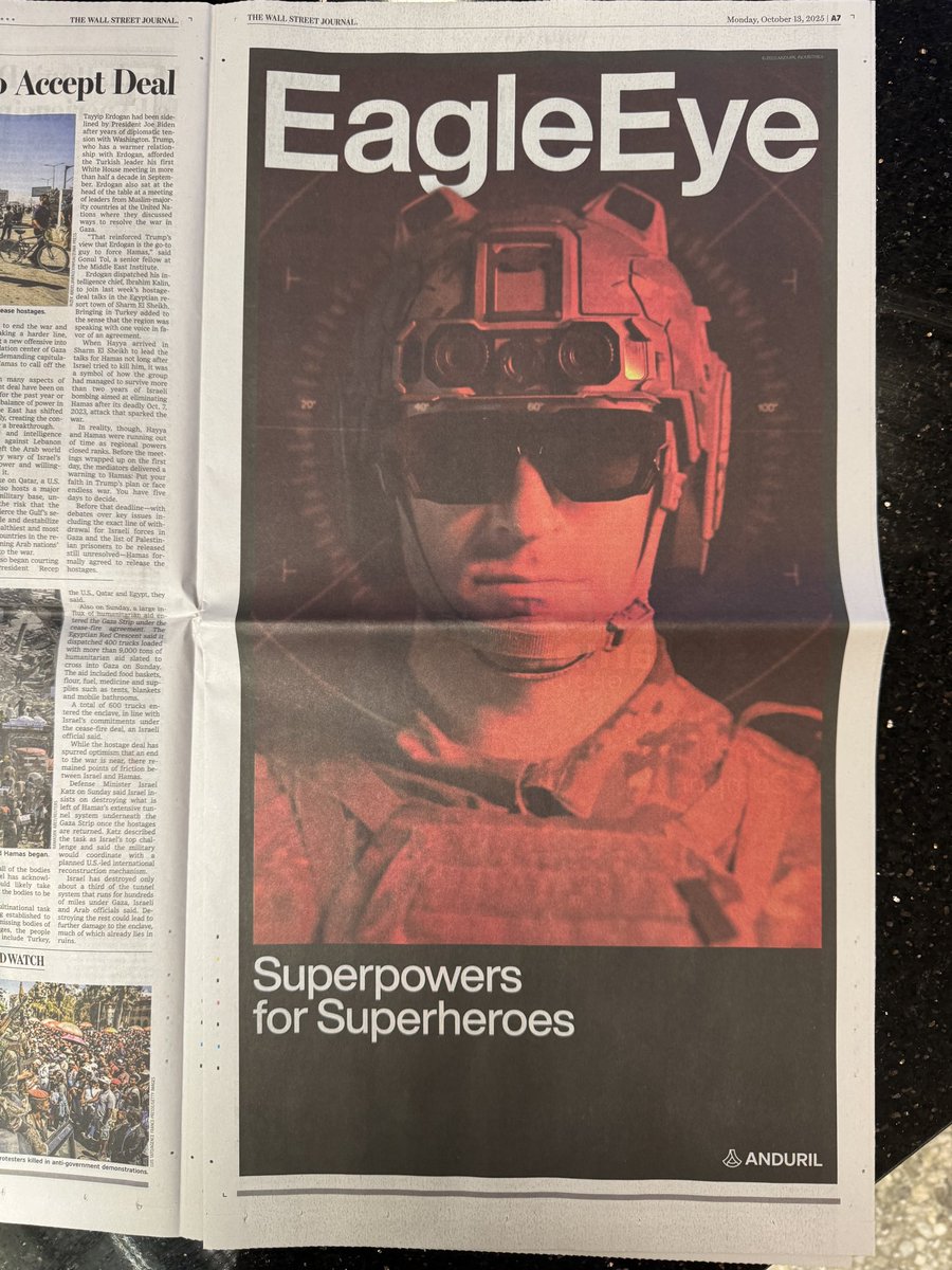 EagleEye ad in Wall Street Journal today. 

Tagline inspired by <a href="/PalmerLuckey/">Palmer Luckey</a>’s below quote from six years ago. 

We dig deep!