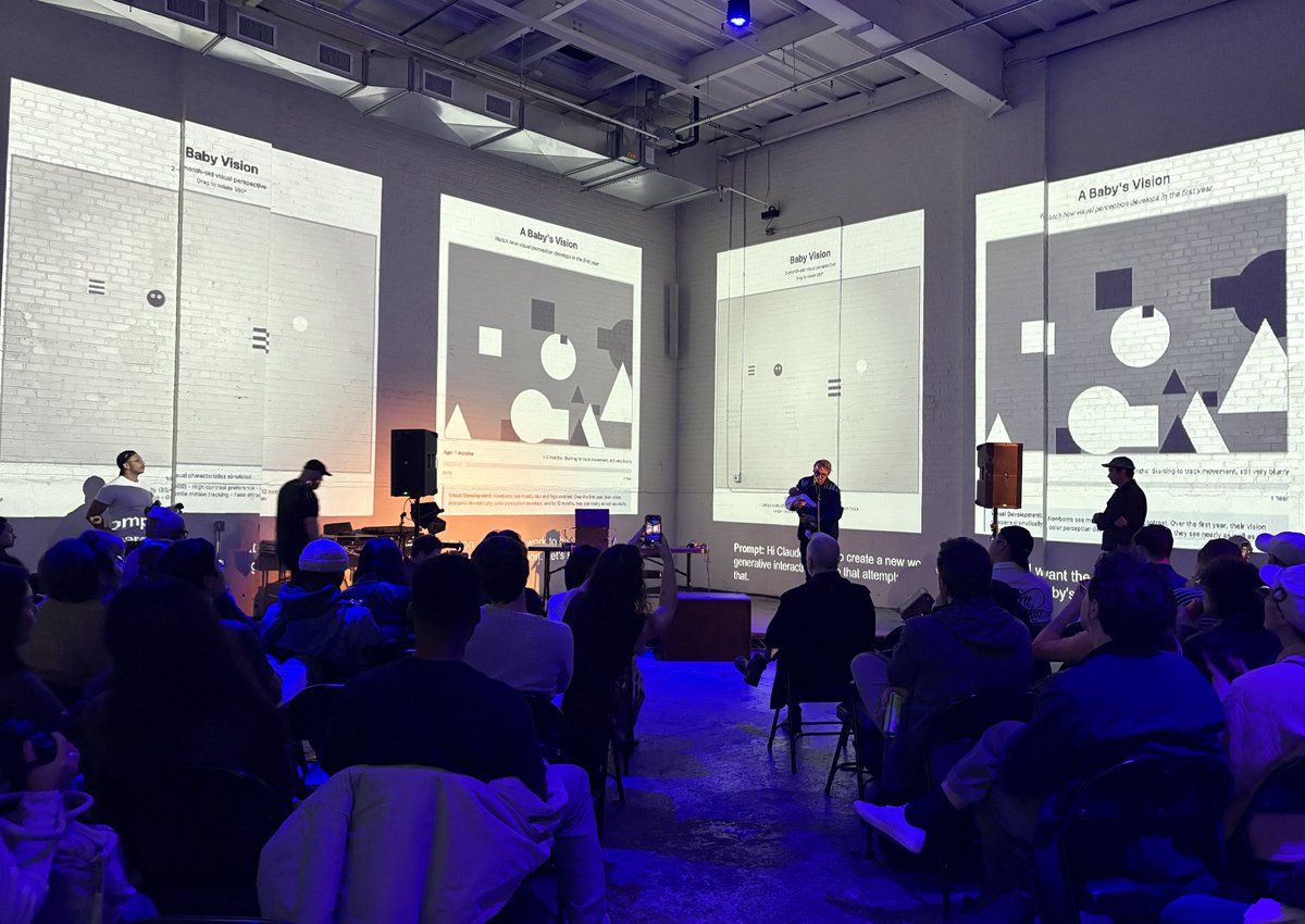 elepiech's tweet image. So @GregFeingold has the coolest job at @AnthropicAI. His role focuses on empowering everyday people to create with #AI.

Here&apos;s pics from last week&apos;s Vibe Shift event, hosted at @ZeroSpaceNYC. #CreativeTech