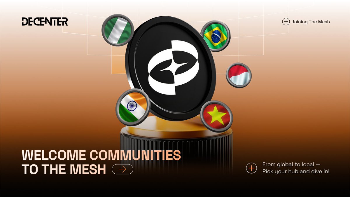 DeCenter_AIDC's tweet image. 🌐05 Incredible Communities are Joining the DeCenter Mesh —
🇮🇳 India | 🇻🇳 Vietnam | 🇧🇷 Brazil | 🇮🇩 Indonesia | 🇳🇬 Nigeria
Welcome aboard, pioneers! 🚀
Your energy, ideas, and creativity will power the next phase of decentralized AI.
These regional communities are where users…