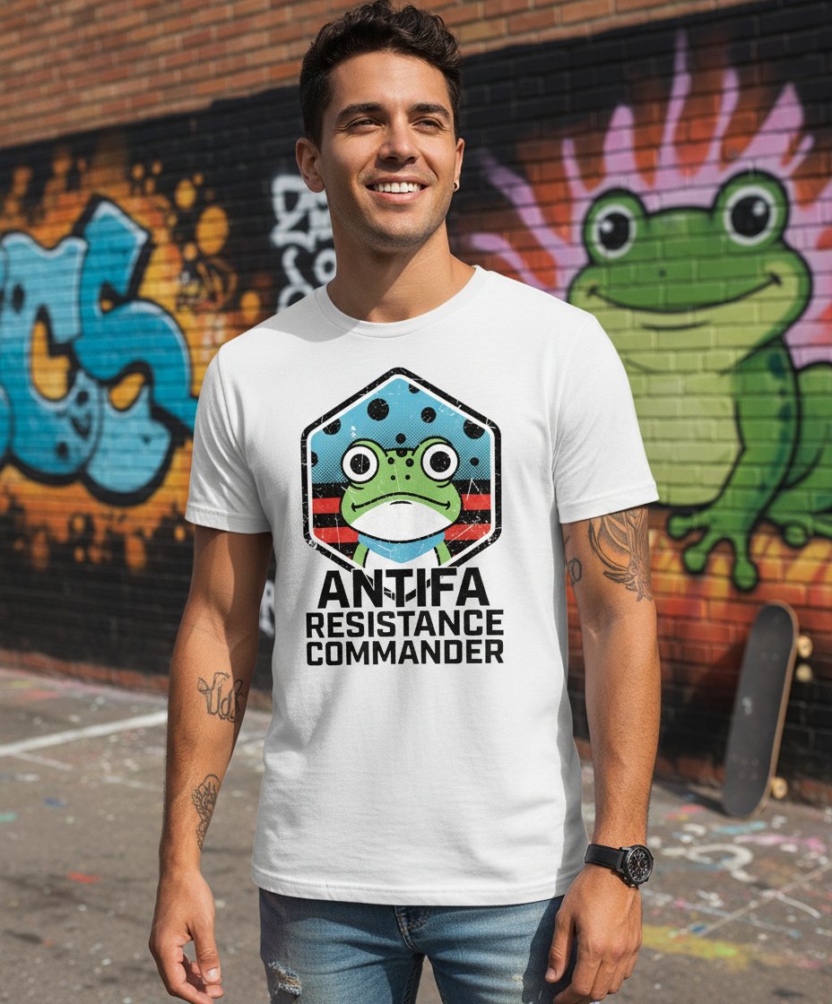 3MillsDesign's tweet image. When the gov’s run by a fascist joke like Trump, resistance needs a symbol just as absurd.
Meet the ANTIFA Resistance Commander 🐸🫡 Portland’s inflatable frog is the leader we need.

Tees, stickers, etc
redbubble.com/shop/ap/174939…

#FreedomFrog #PortlandProtests #ICEProtests #Antifa