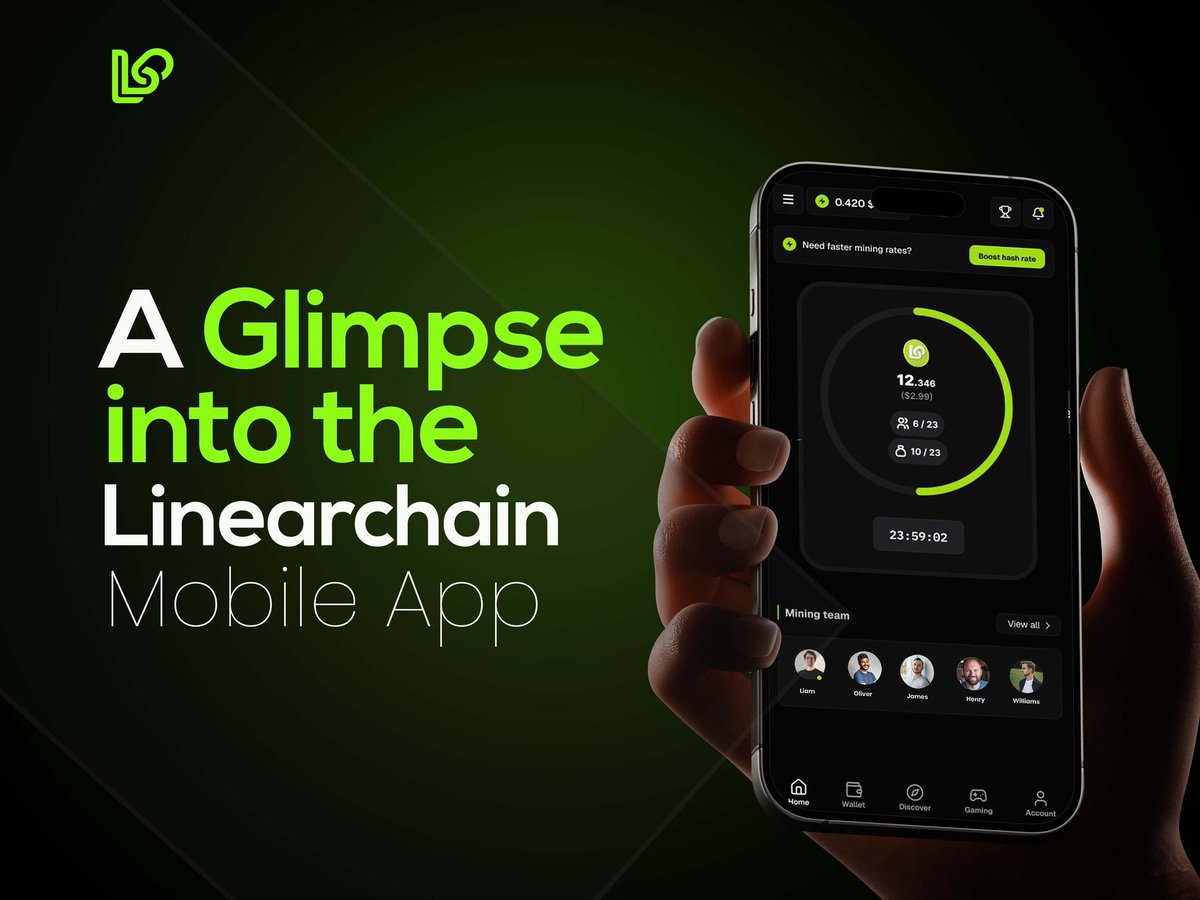 Linearchain's tweet image. A Glimpse Into the LinearChain Mobile App.
Gm, LinearChain Pioneers, a sneak peek 👀 into the LinearChain Mobile App, where innovation meets simplicity.
Welcome to the future of real-time incentivized crypto mobile mining with Linearchain, the gateway to a new era of…