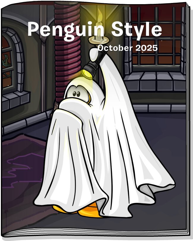 AHHHH! 👻

The October 2025 Penguin Style is out at the Gift Shop! It contains frightening fashions for the upcoming Halloween Party! 

Halloween isn’t all we have planned for the remainder of the month, we’ve added a submission form for an upcoming party in-game! Check it out!