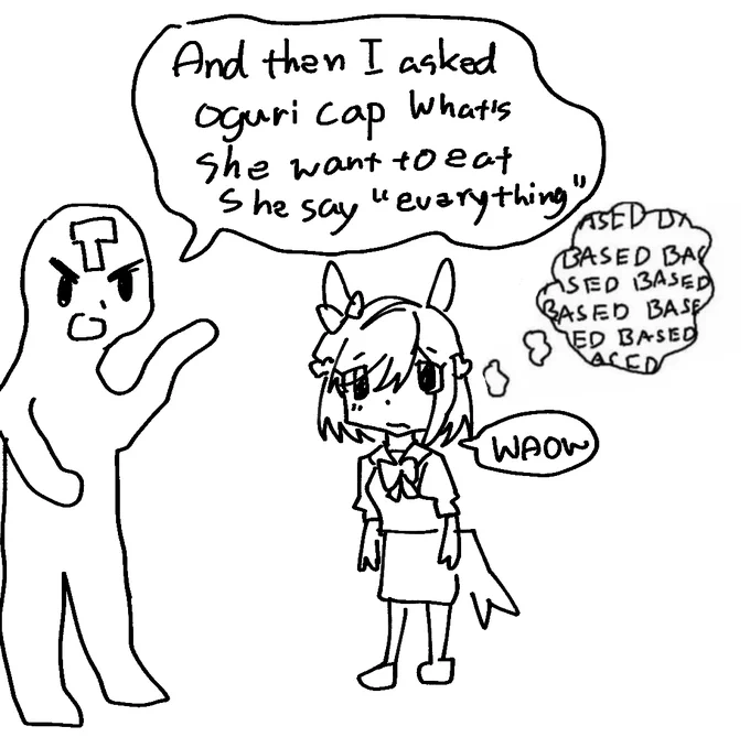 how i image special week when she hears of oguri cap 