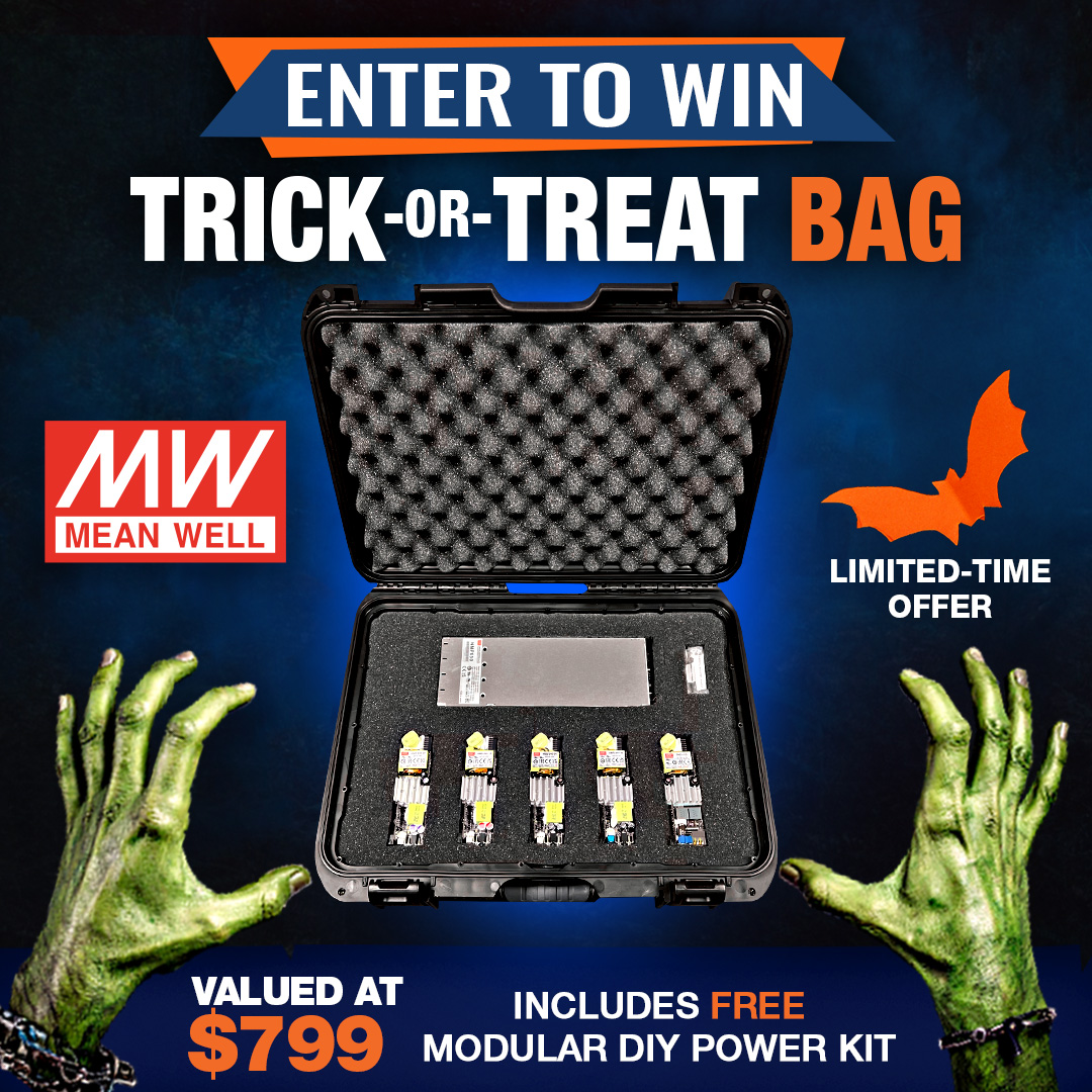 🕸️ Don’t let cobwebs slow down your bench this Halloween…

We’re giving away a TRC Trick-or-Treat Bag packed with the MEAN WELL 650W Modular DIY Power Kit &amp; bonus engineering goodies!

Click the link below to enter and be one of the lucky winners!

hubs.li/Q03HRCVg0