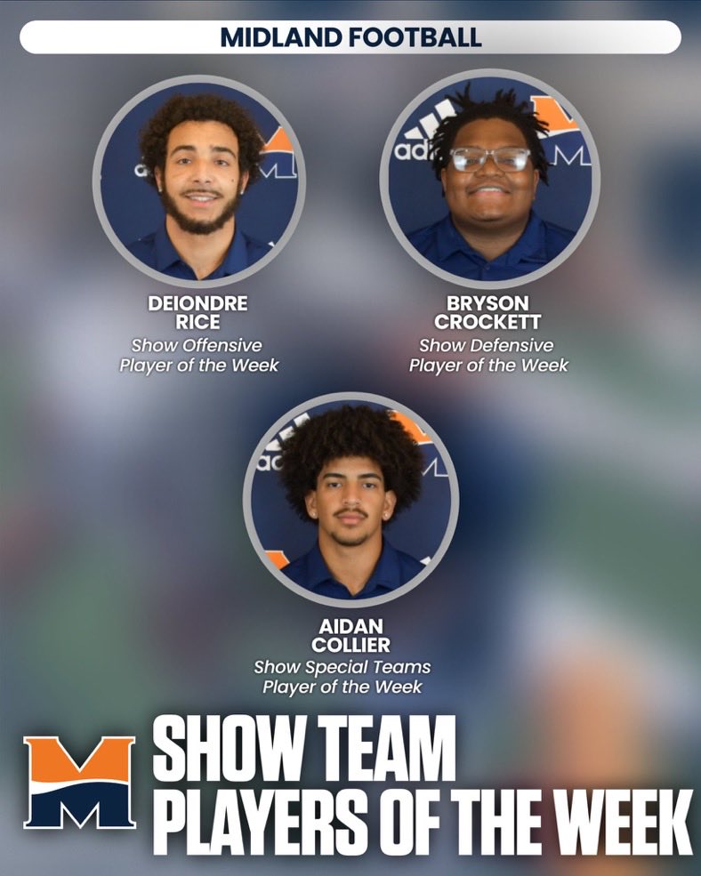 MidlandU_FB's tweet image. BIG time victory means we had a BIG week by all WARRIORS‼️

Special S/O to the ⭐️’s of the week. 

#SUMMIT