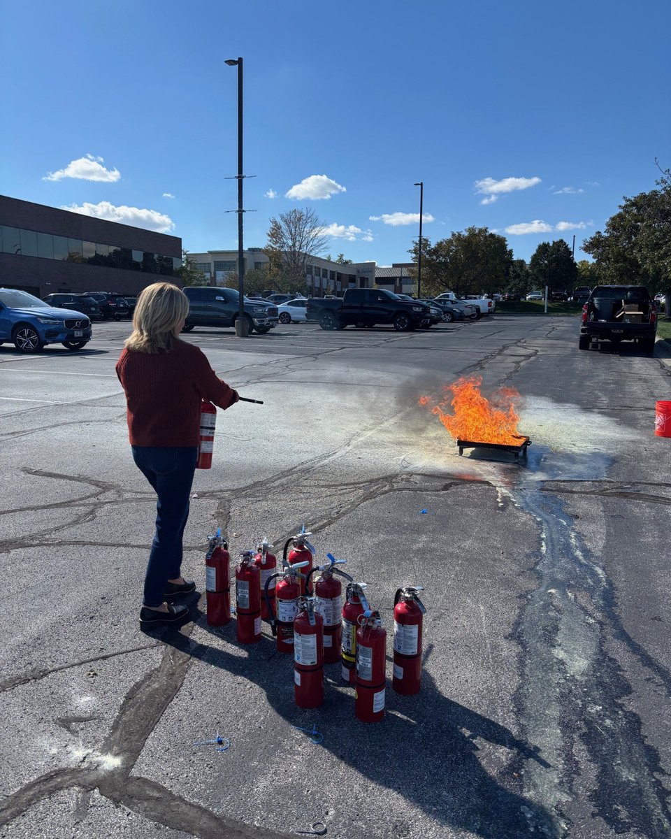 ProjectHarmony2's tweet image. In observance of #FirePreventionMonth, our staff took time to review emergency exit plans and participate in a fire extinguisher training. It’s a great day when you can show off your fire safety skills!