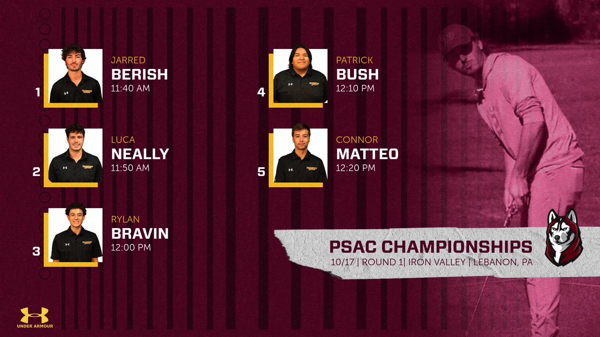 BUHuskyGolf's tweet image. Round 1 of the PSAC Championship starts now!!!  #Unleashed