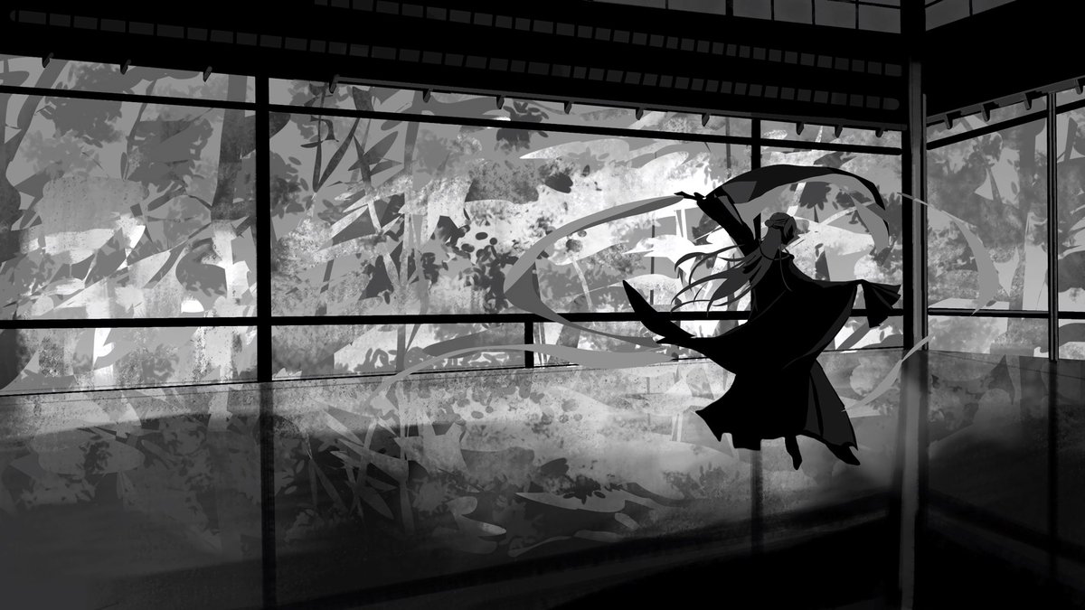 🎻🛵のラフできたけど描ける気しなくて飛びそう