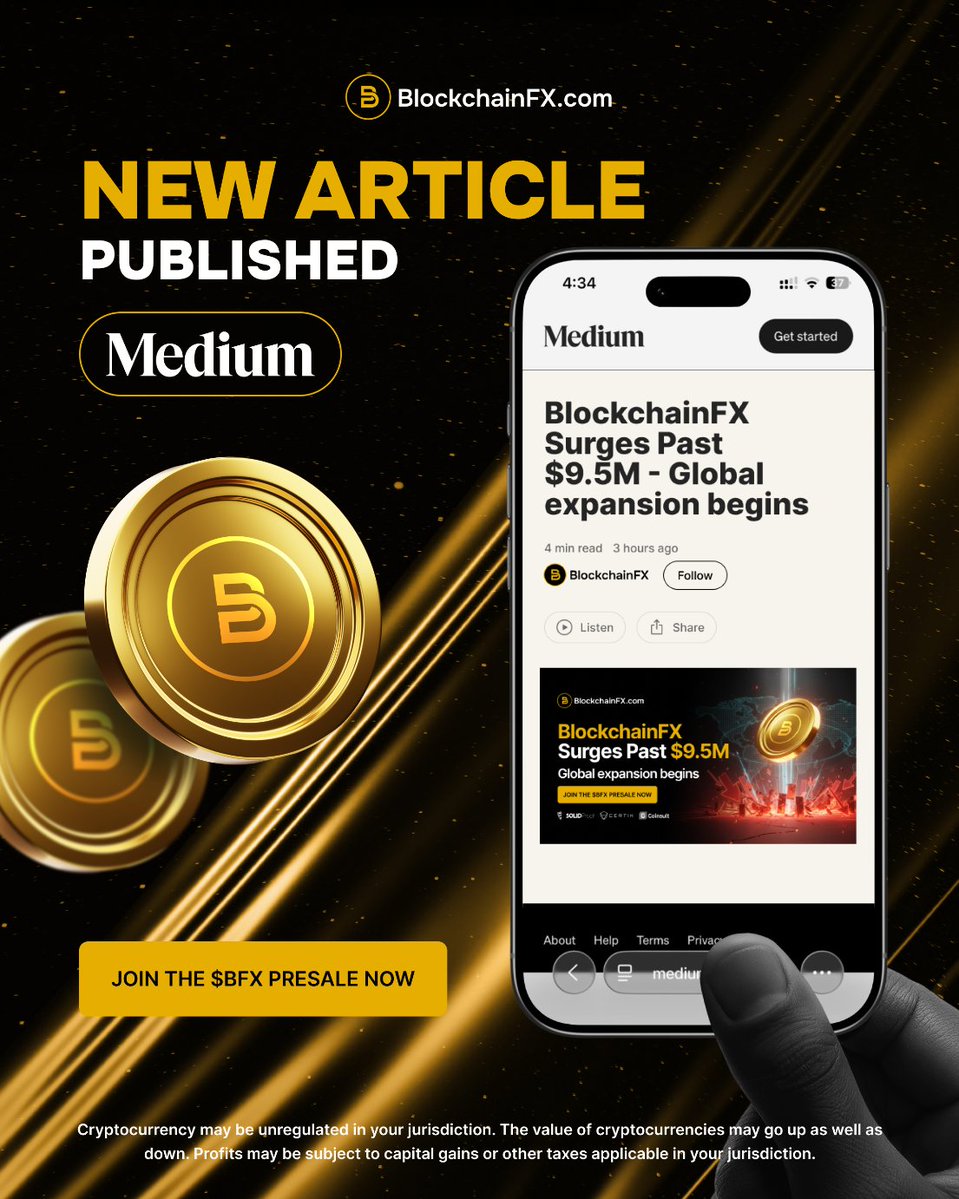 BlockchainFXcom's tweet image. 📝 New Article!

We just published an exciting new piece on Medium.

See how $BFX is gearing up for a global expansion.

Read here: medium.com/@blockchainfx.…

Join the $BFX presale 👉 BlockchainFX.com

#BFX #BlockchainFX #Presale #Crypto #Web3
