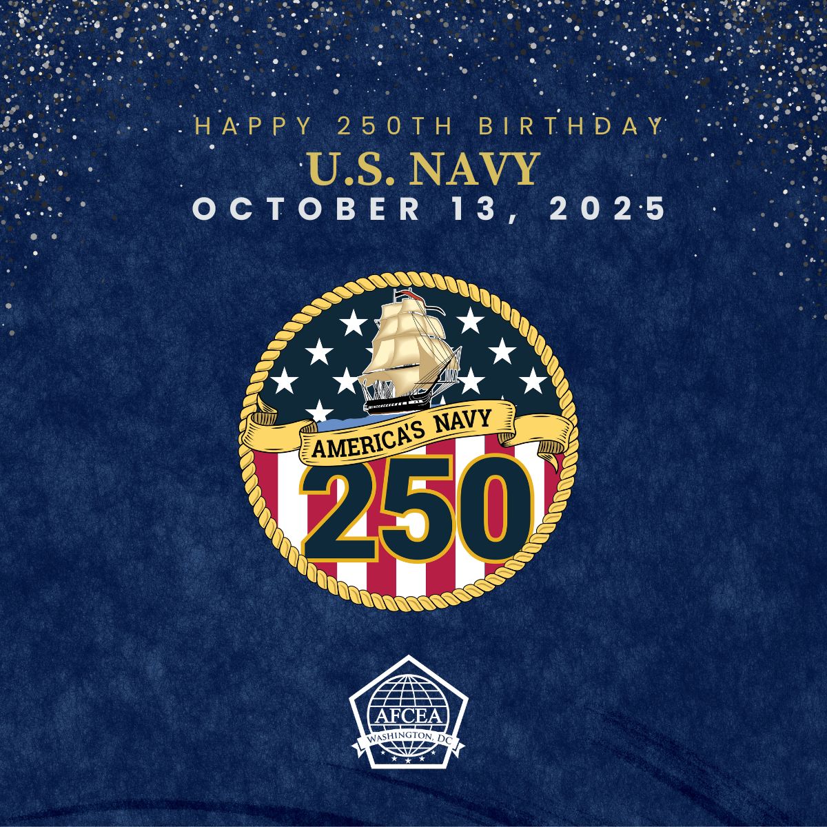 Honoring 250 years of service and sacrifice by the U.S. Navy. AFCEA DC celebrates the men and women who protect and serve with dedication and excellence. 

#USNavy #NavalPower