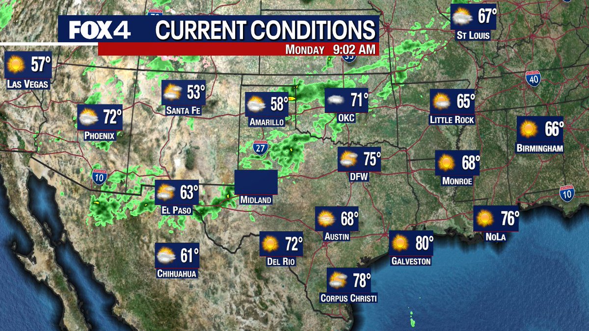 Currently across the region... #fox4weather #txwx