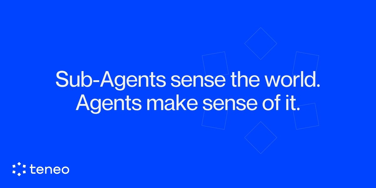 teneo_protocol's tweet image. What’s the difference between Agents and Sub-Agents in Teneo Protocol?
🧩 Sub-Agents: They’re the foundation. Lightweight extensions running in browsers, fetching and structuring real-time public data. Together, they form a decentralized swarm: resilient, unstoppable, and…